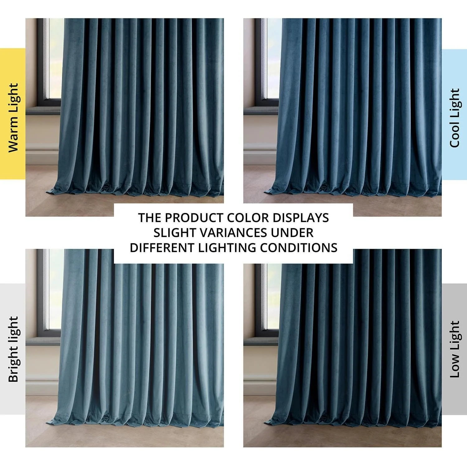 Avalon Blue Extra Wide Heritage Plush Velvet Room Darkening Curtain - Image 6