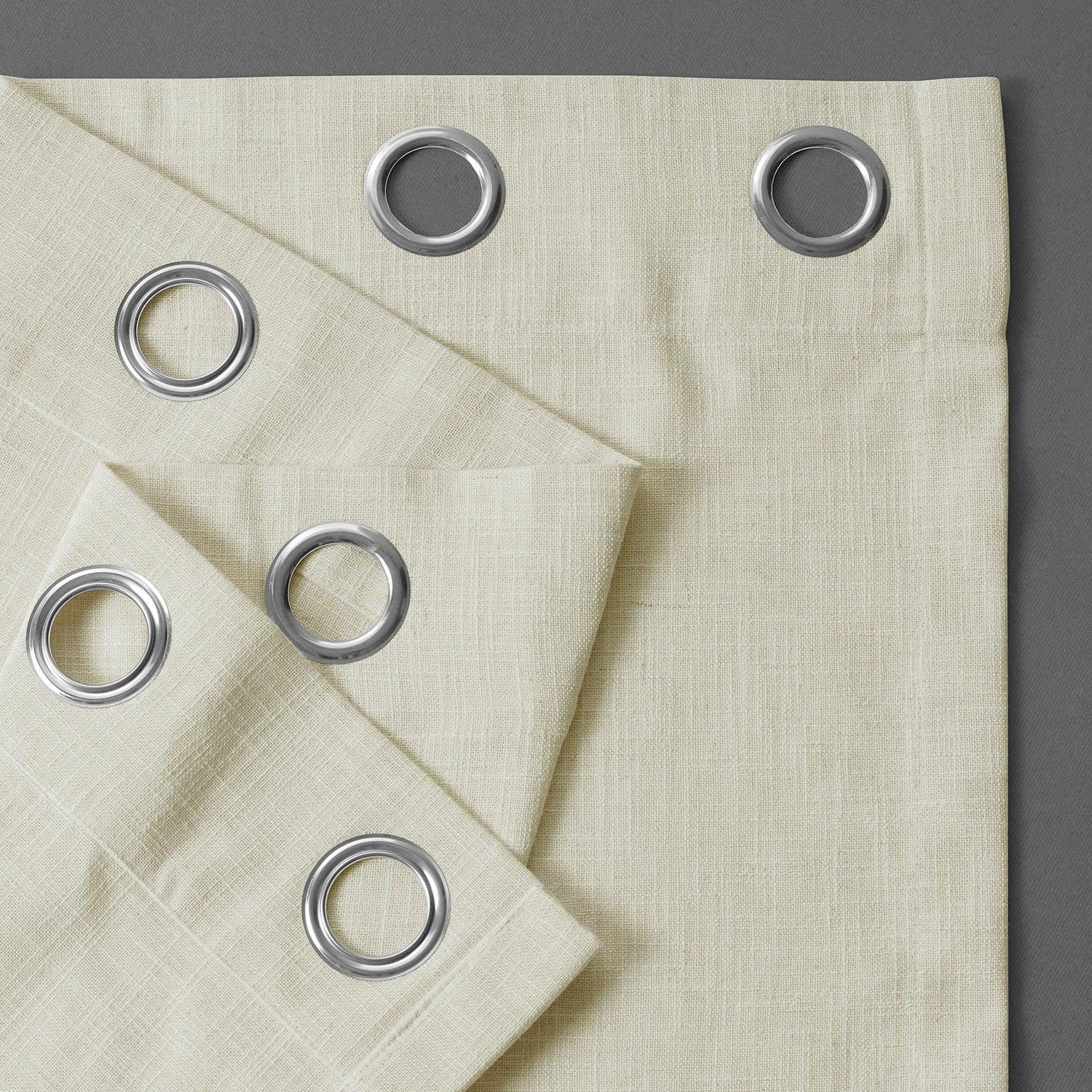 Barley Grommet Heavy Faux Linen Semi-Sheer Curtain - Image 3