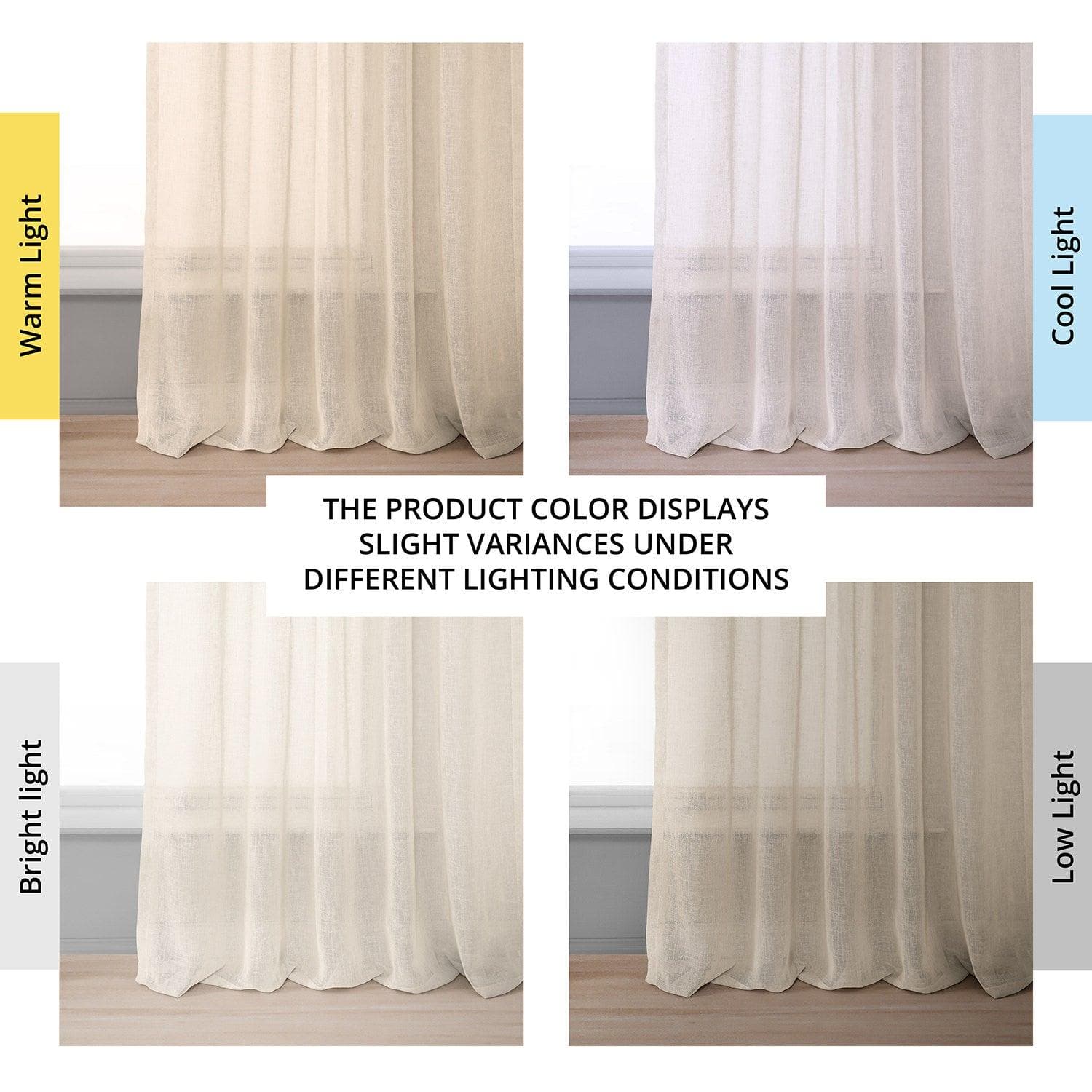 Cotton Seed Textured Faux Linen Sheer Curtain - Image 6