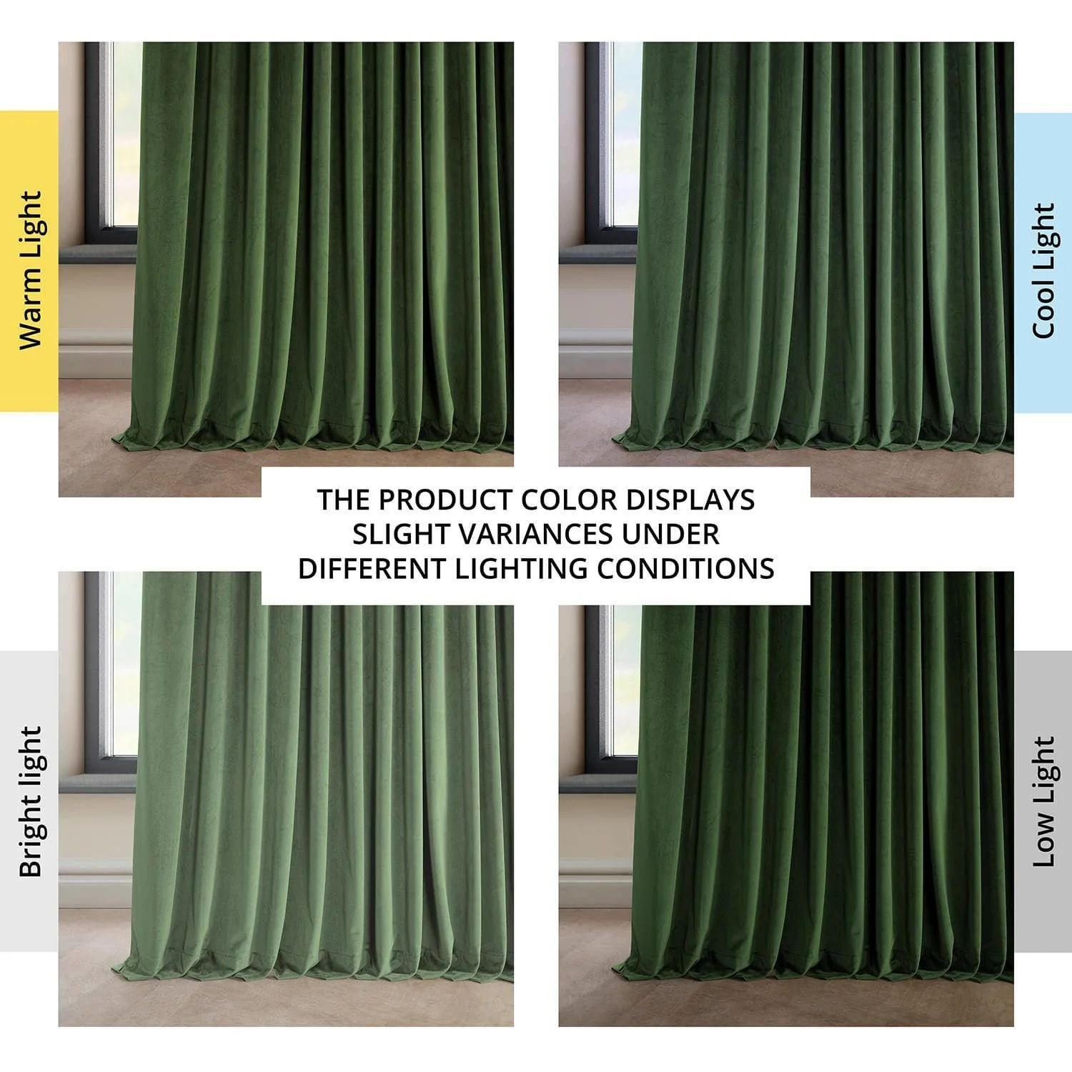 Eden Green Extra Wide Heritage Plush Velvet Room Darkening Curtain - Image 6