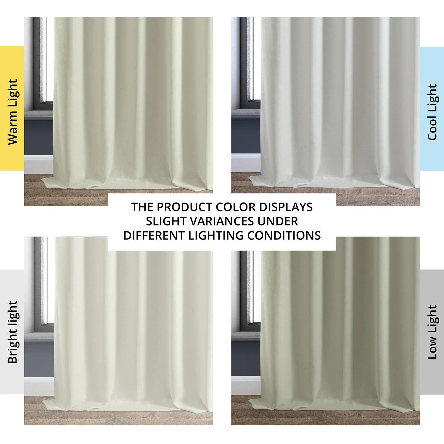 Excursion Ivory Faux Linen Hotel Blackout Curtain - Image 6