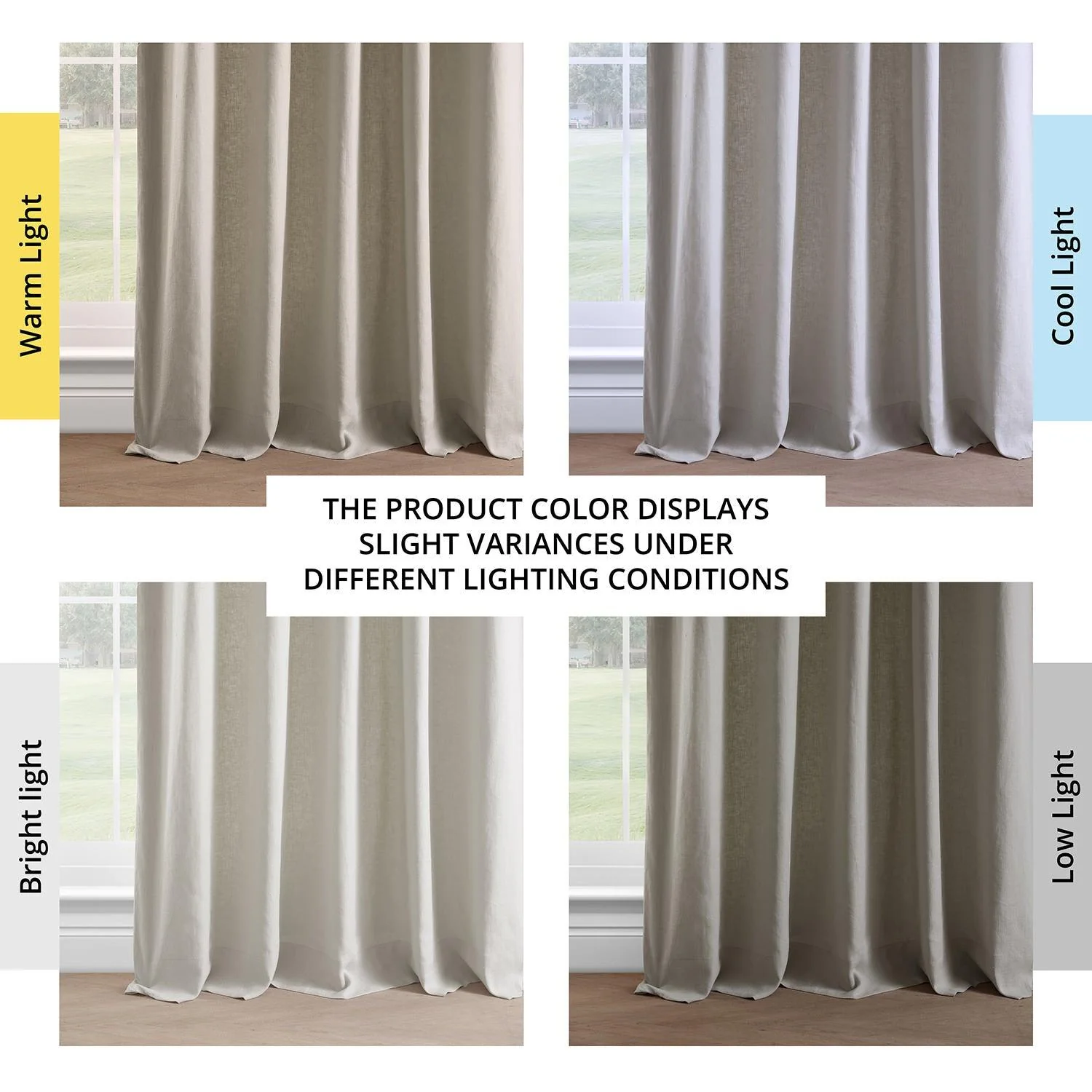 Fresh Khaki French Linen Room Darkening Curtain - Image 6