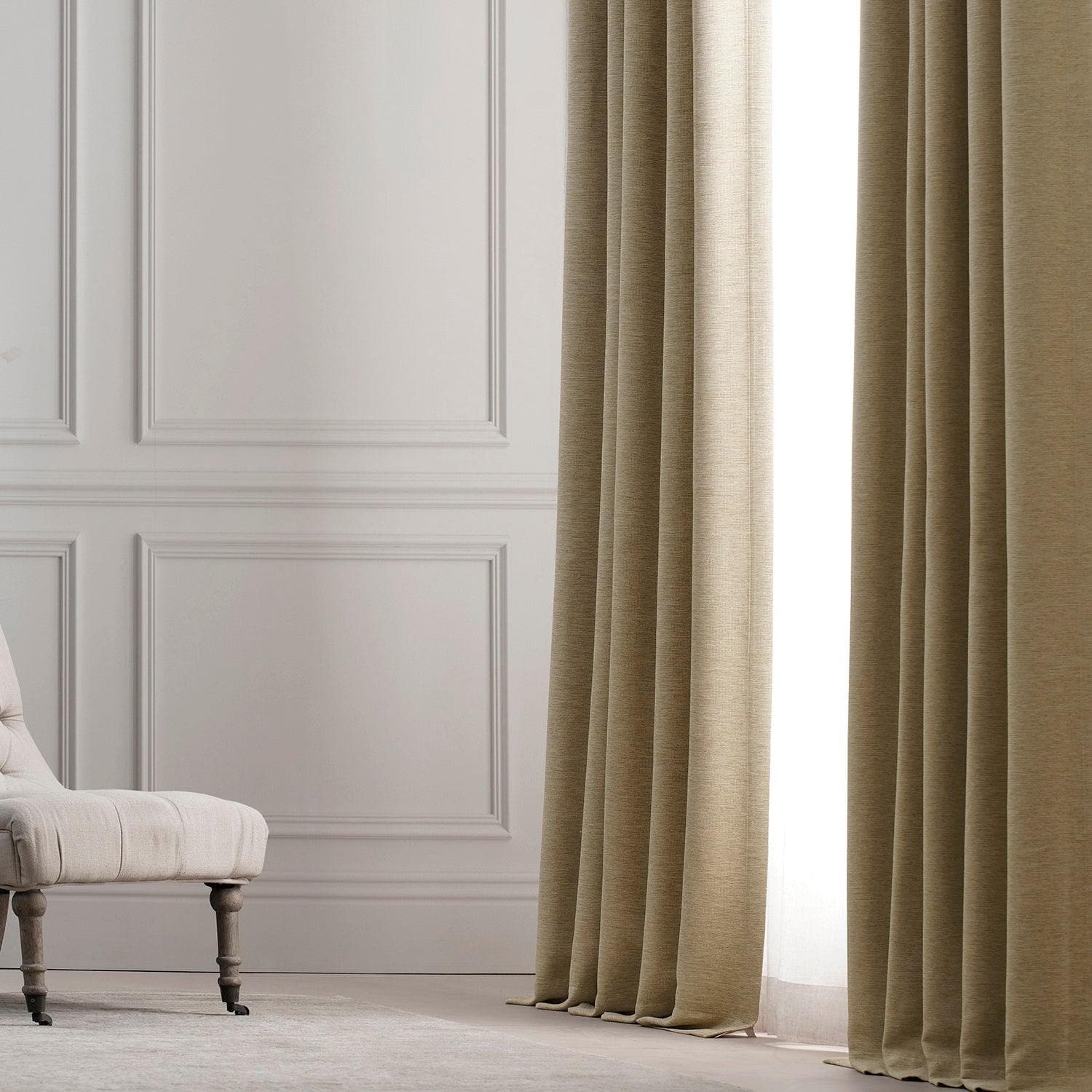 Ginger Bellino Textured Faux Linen Room Darkening Curtain - Image 6