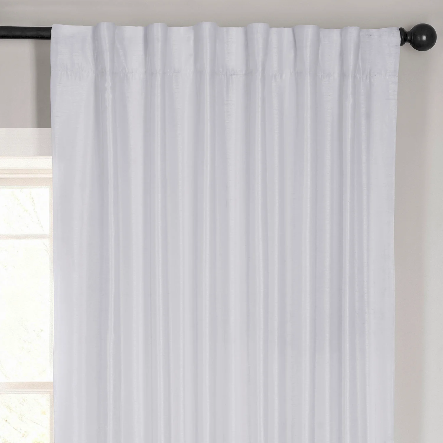 Ice Vintage Textured Faux Dupioni Silk Room Darkening Curtain - Image 3