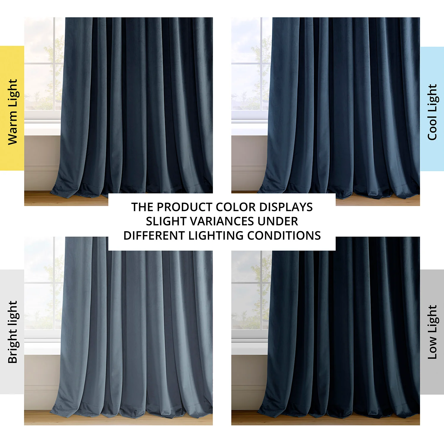 Midnight Blue Grommet Signature Velvet Blackout Curtain - Image 7