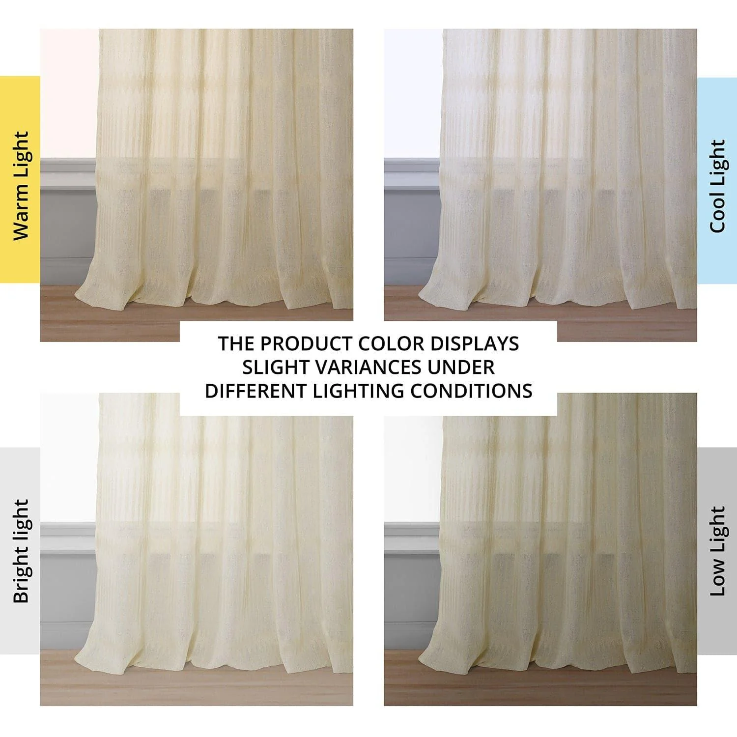 Polaris Tan Geometric Patterned Faux Linen Sheer Curtain - Image 6