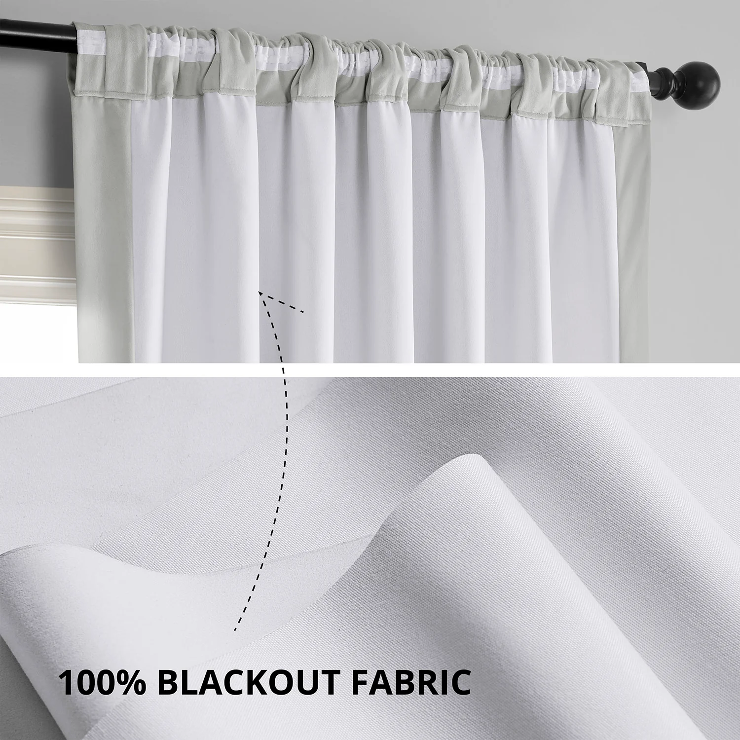 Reflection Grey Signature Velvet Blackout Curtain - Image 3