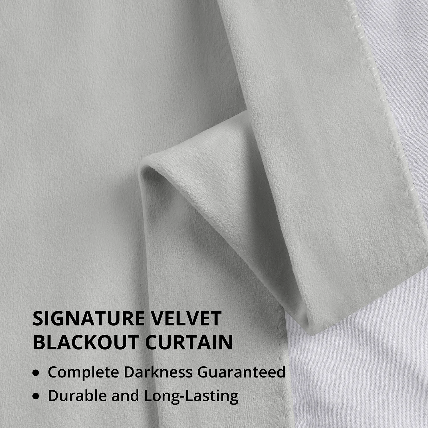 Reflection Grey Signature Velvet Blackout Curtain - Image 5