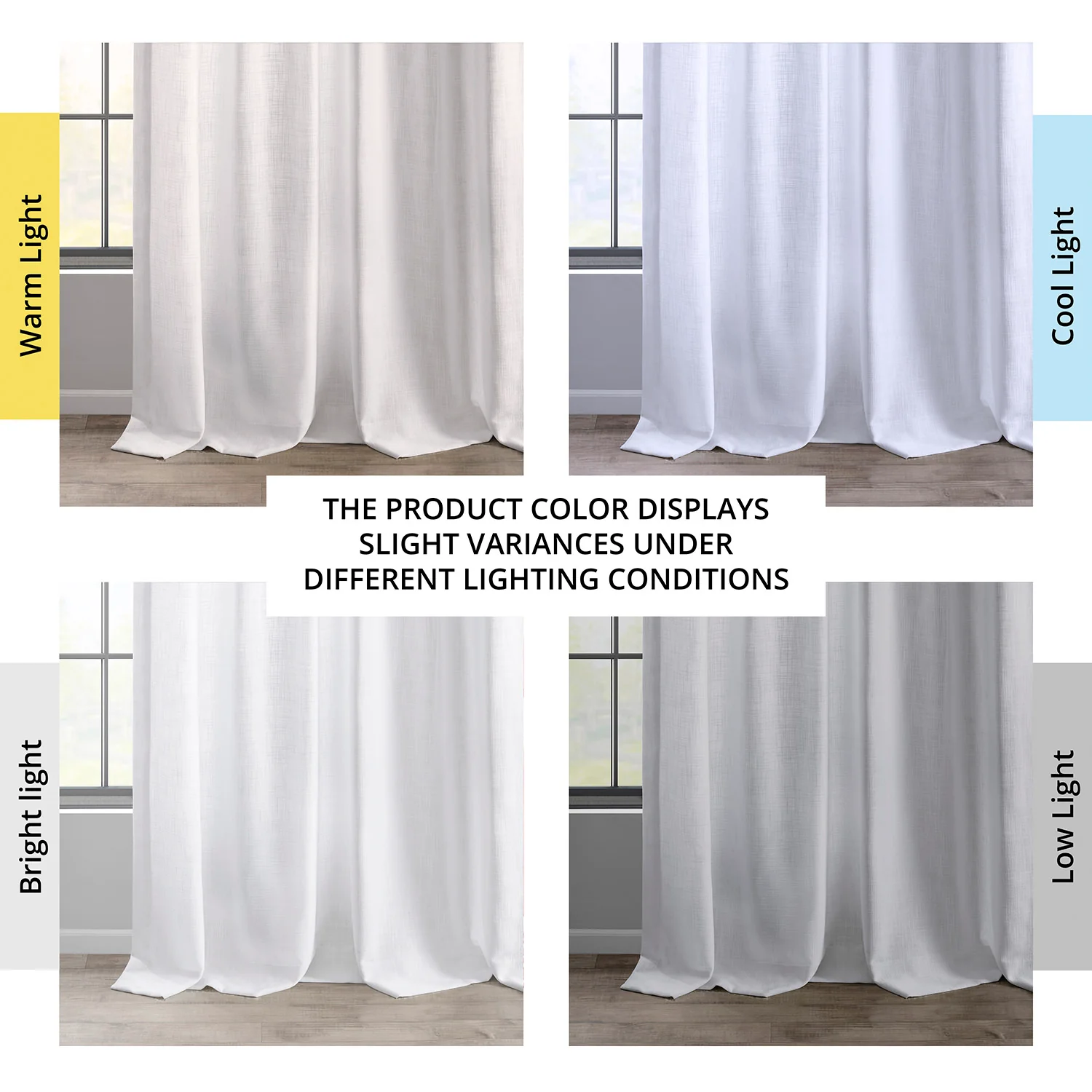 Rice White Heavy Faux Linen Semi-Sheer Curtain - Image 6