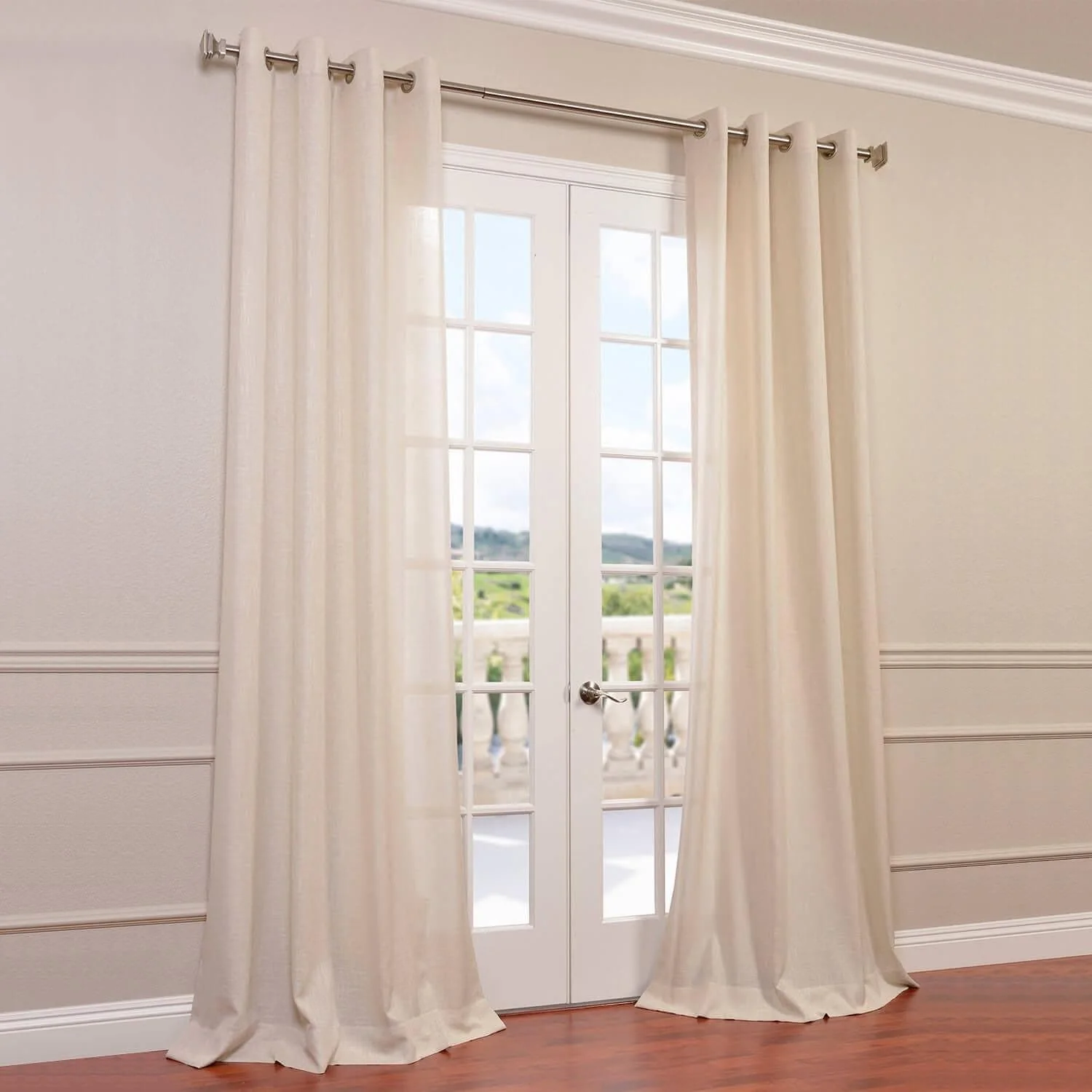 Sand Grommet Faux Linen Semi-Sheer Curtain - Image 5
