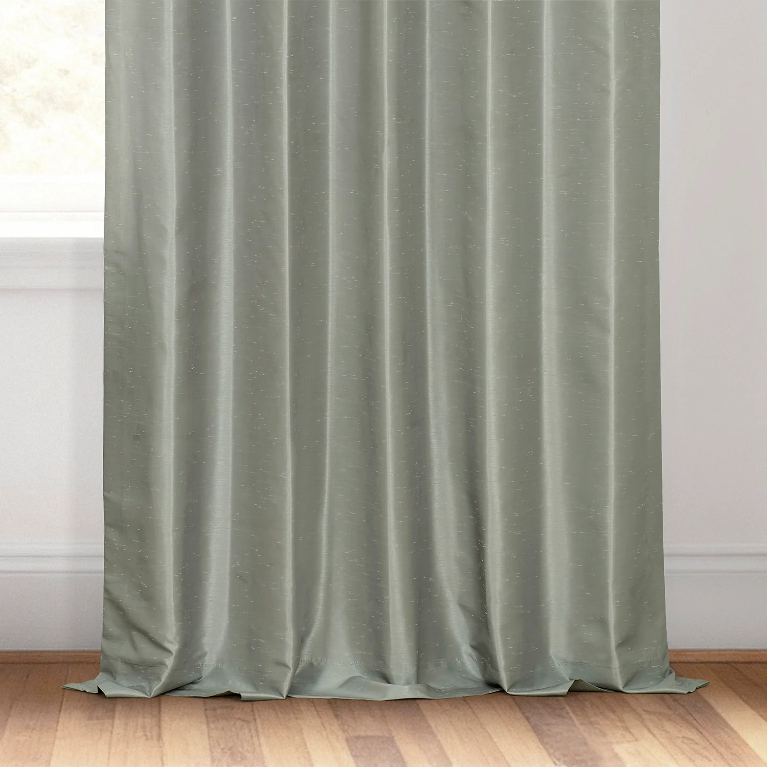 Silver Grommet Vintage Textured Faux Dupioni Silk Blackout Curtain - Image 4