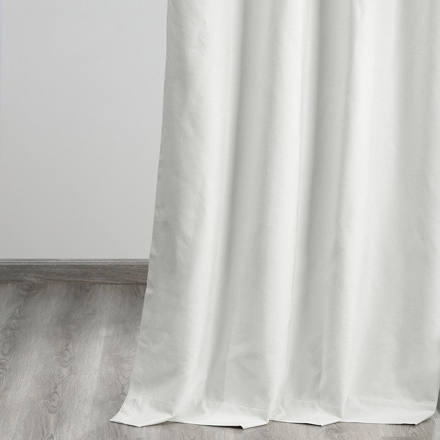 Starlight Off White Grommet Thermal Cross Linen Weave Blackout Curtain - Image 5