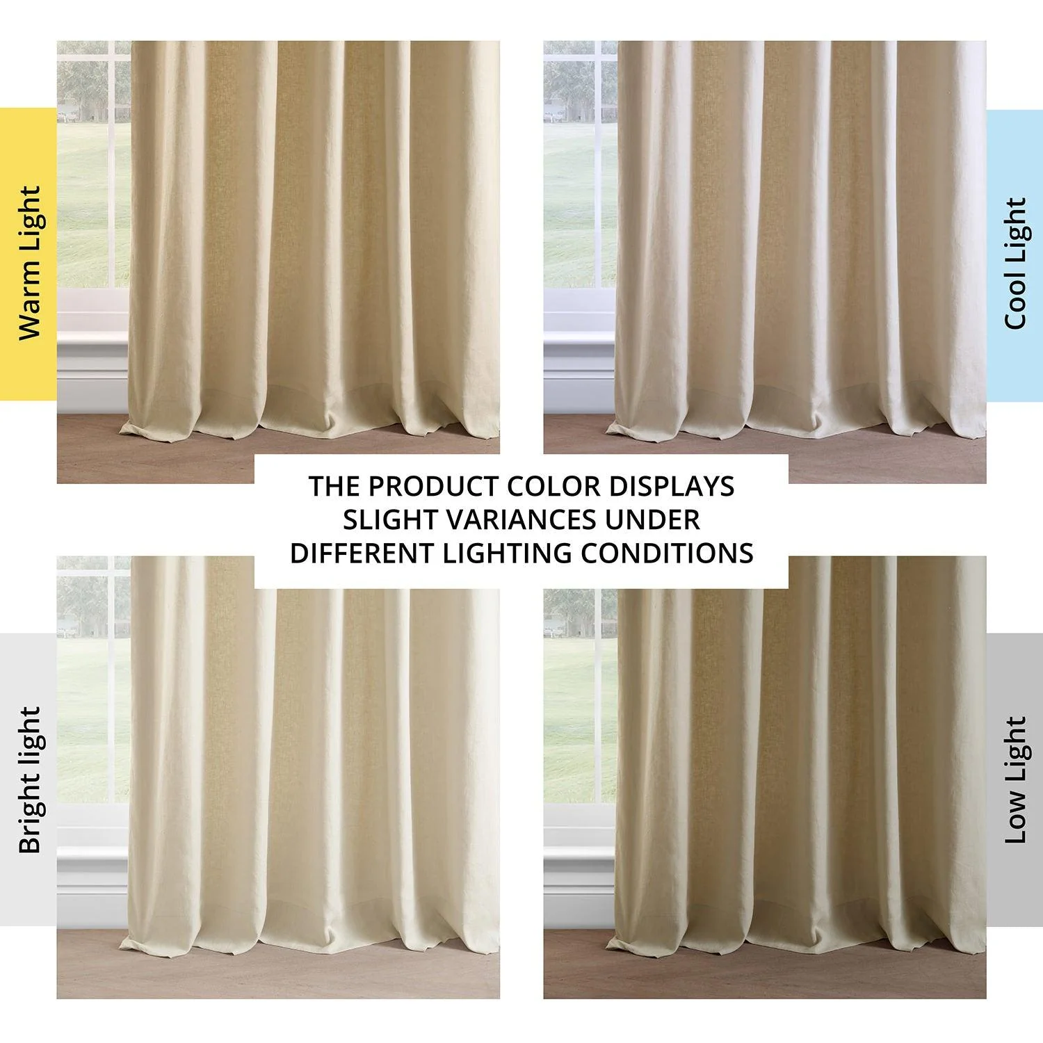Walnut Beige French Linen Room Darkening Curtain - Image 6