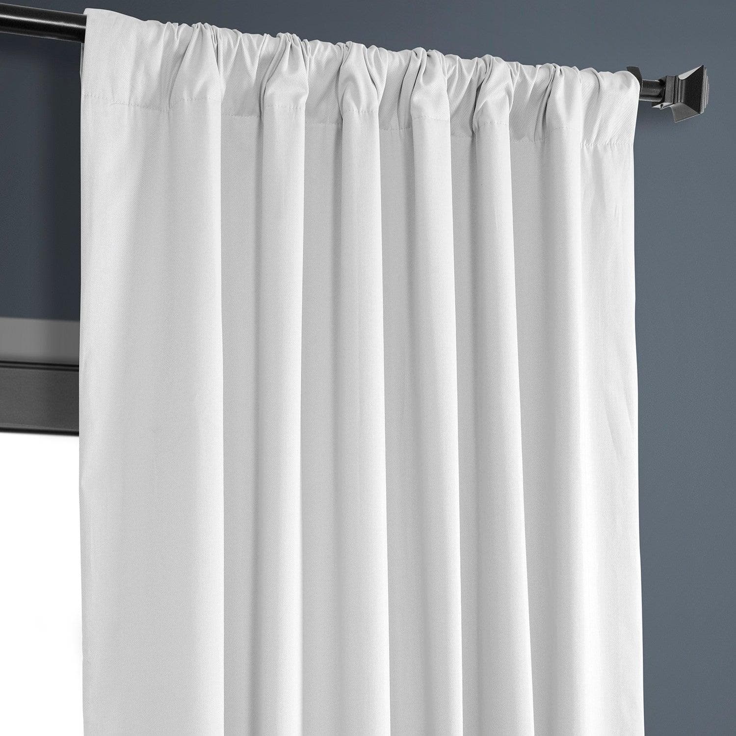 Whisper White Solid Cotton Hotel Blackout Curtain - Image 4