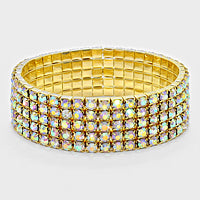 AB on Gold Multi Row Bracelet | 258213