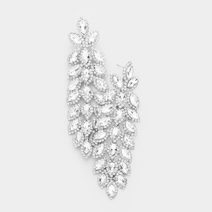 Long Crystal Rhinestone Pageant Earrings | 412836