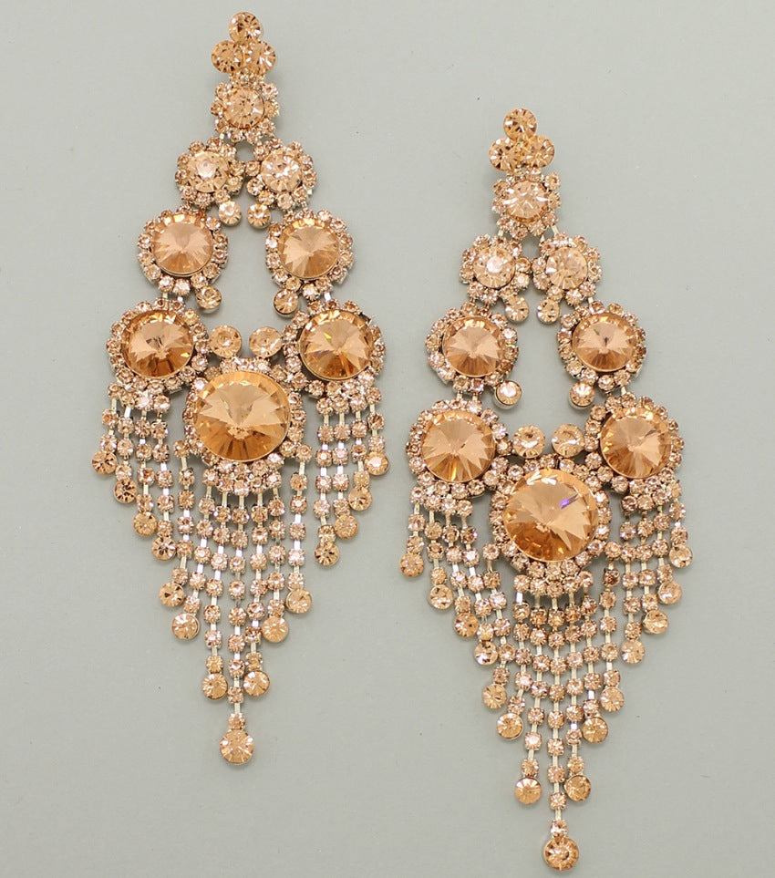 Long Peach Chandelier Earrings | 371725