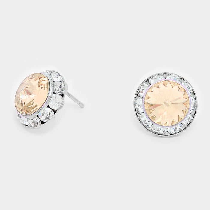 Neutral Color Stud Earrings 0.5″ | 290285