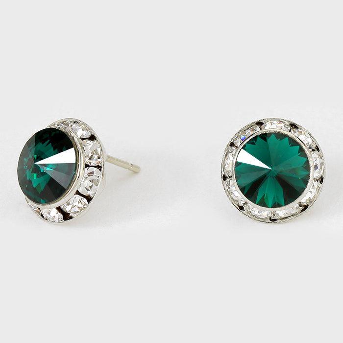 Emerald Stud Earrings 0.5″ | 123302