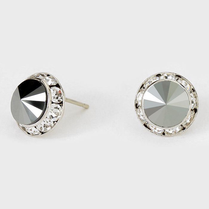 Hematite Stud Earrings 0.5″ | 123297