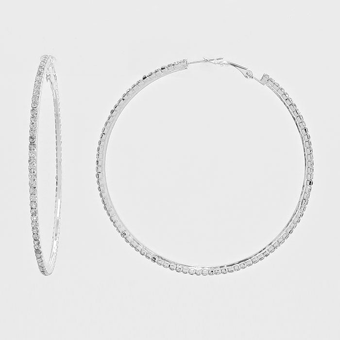 Crystal Hoop Earrings | 3″ | 269228