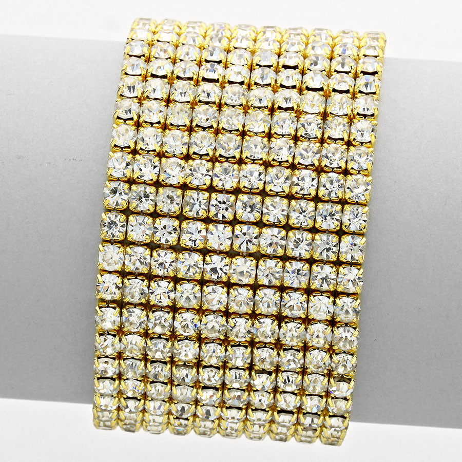 Gold Rhinestone Stretch Bracelet | 154121