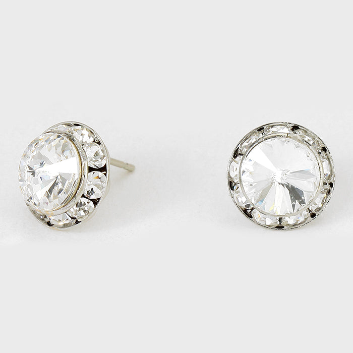 Crystal on SilverStud Earrings 0.5″ | 123290