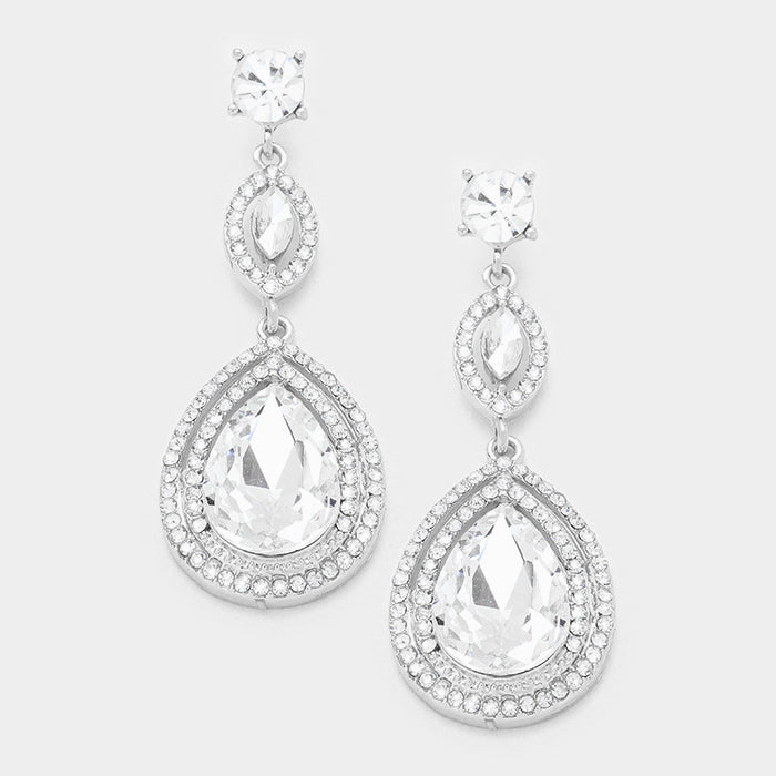 Crystal Double Teardrop Earrings | 277179