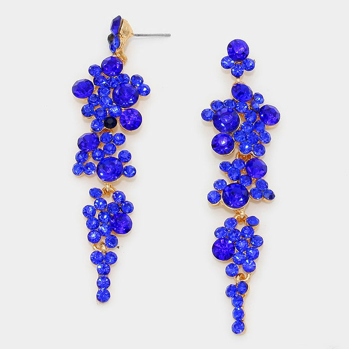 Sapphire Crystal Long Dangle Earrings | 294874