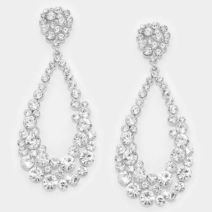 Big Crystal Pageant Hoop Earrings | 3.75″ | 294849