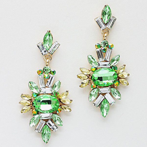 Green Drop Earrings on Gold | 237263