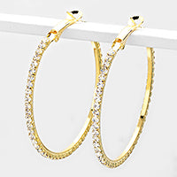 Crystal Rhinestone Hoops on Gold | 1.75″ | 206043