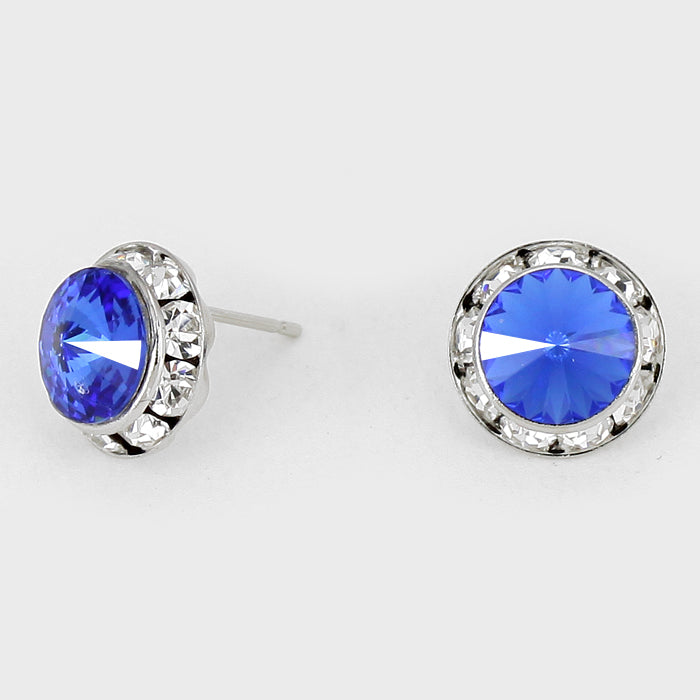 Sapphire Stud Earrings 0.5″ | 123314