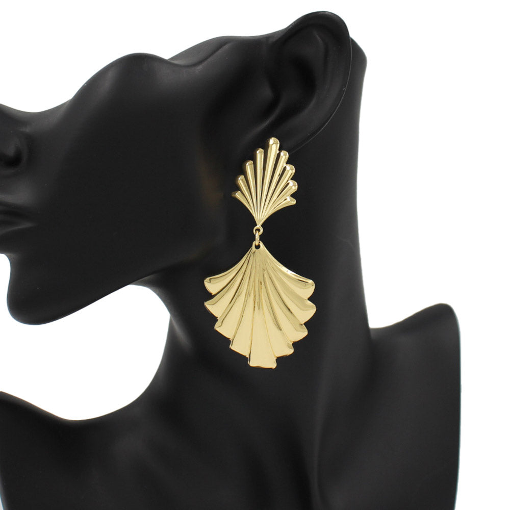 Abstract Gold Metal Dangle Earrings | Pageant Earrings | Interview Earrings | All Occasion Earrings | 603559