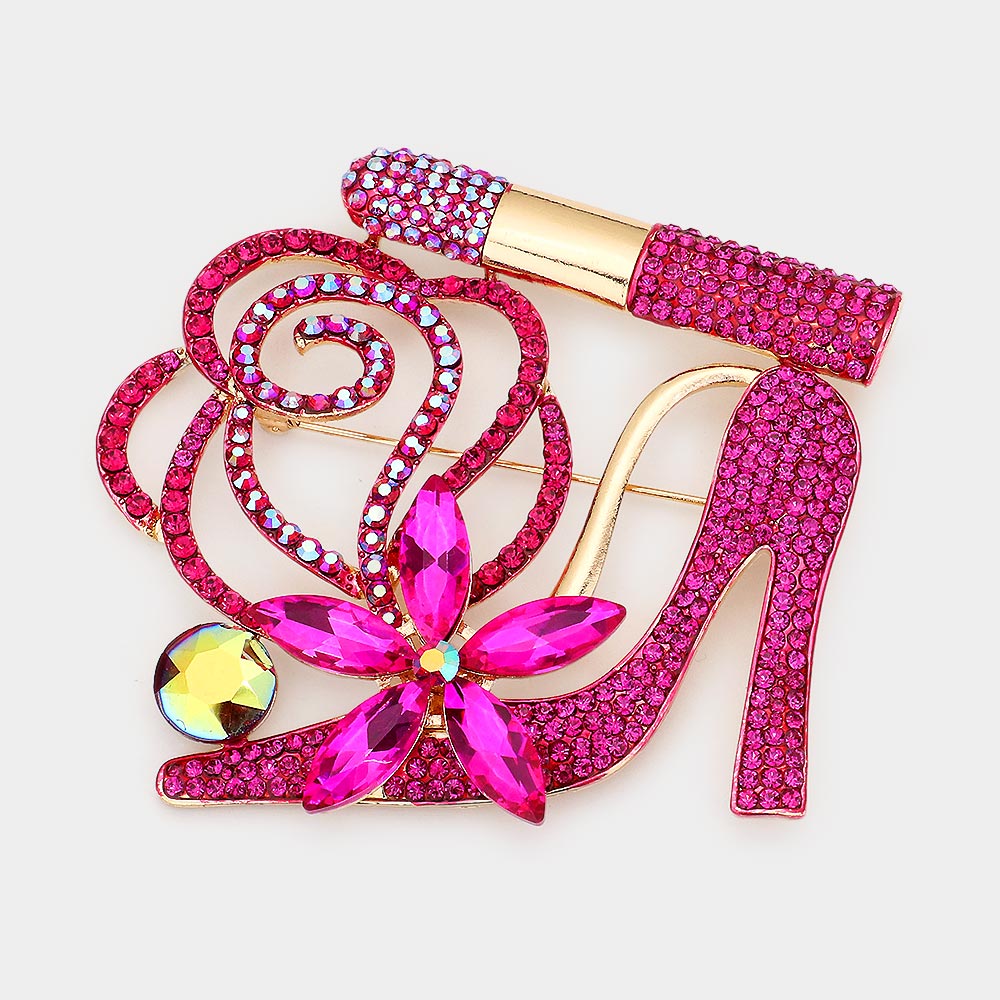 Fuchsia Rhinestone Pageant Sash Pin | Sash Brooch | Sash Pin Styles | 562345