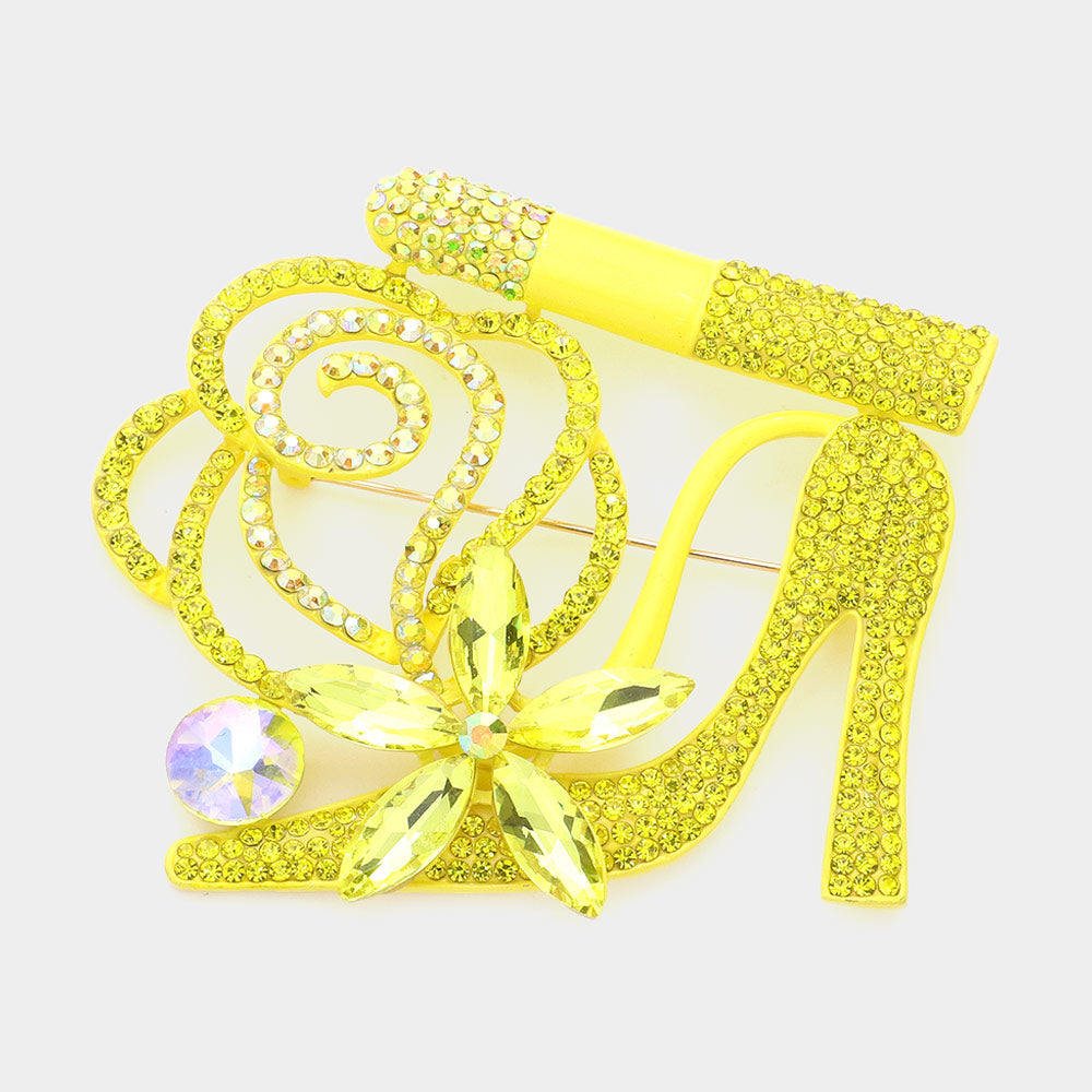 Yellow Rhinestone Pageant Sash Pin | Sash Brooch | Sash Pin Styles | 591619