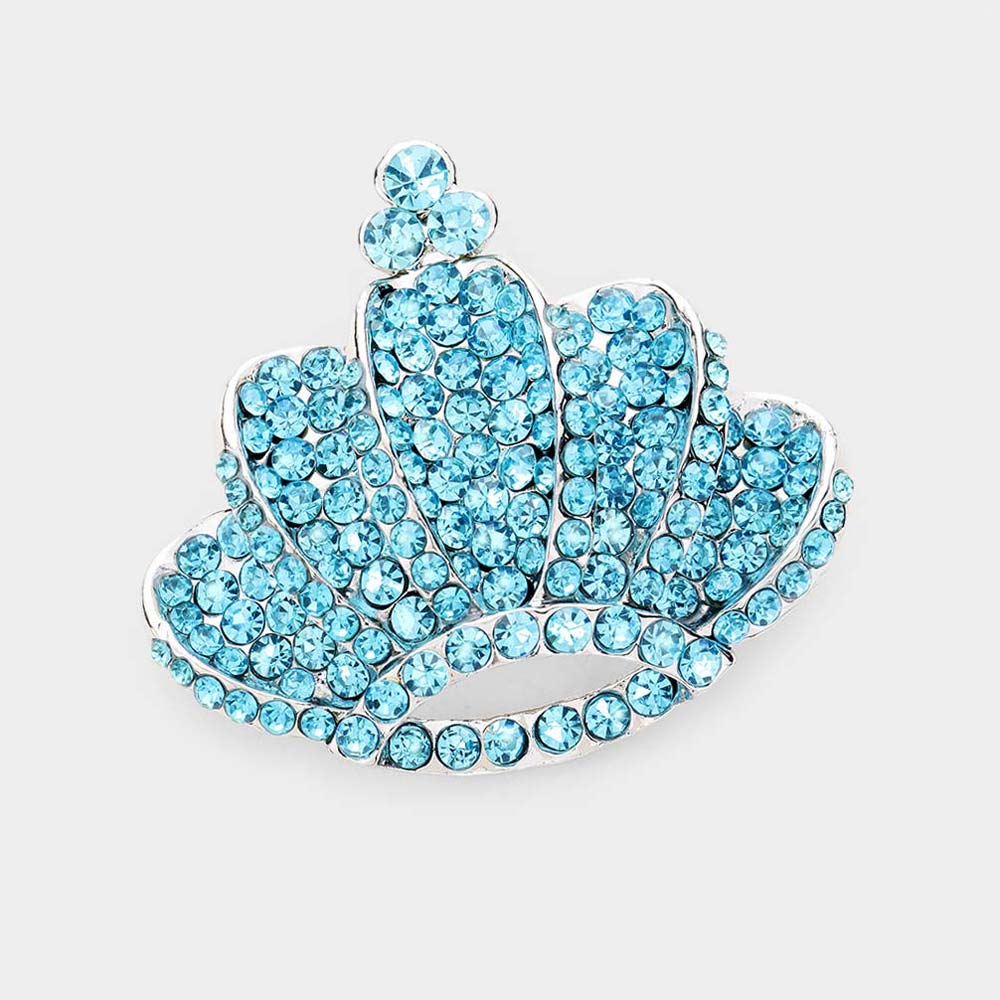 Bling Crown Rhinestone Sash Pins | Crown Brooch | Pageant Pins | Crown Pins | BR06420