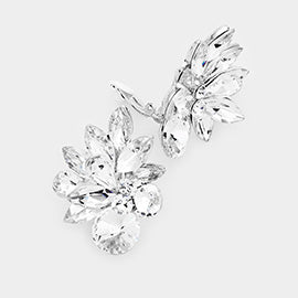 Clear Crystal Leaf Clip On Stud Earrings | 212115