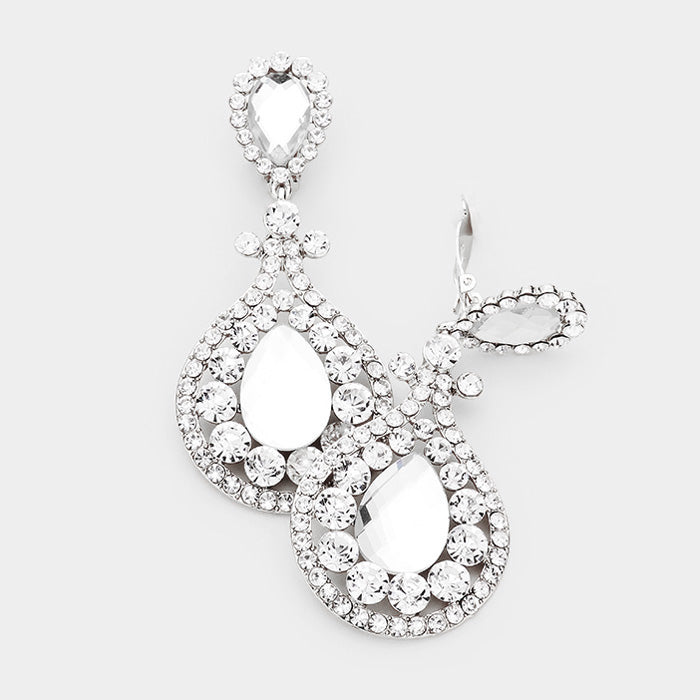 Clear Chandelier Earrings | Clip On | 426071