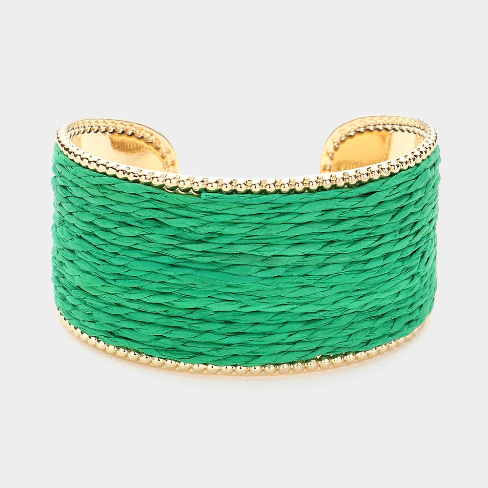 Green Fun Fashion Raffia Cuff Pageant Bracelet | Green Fun Fashion Accessories |644050