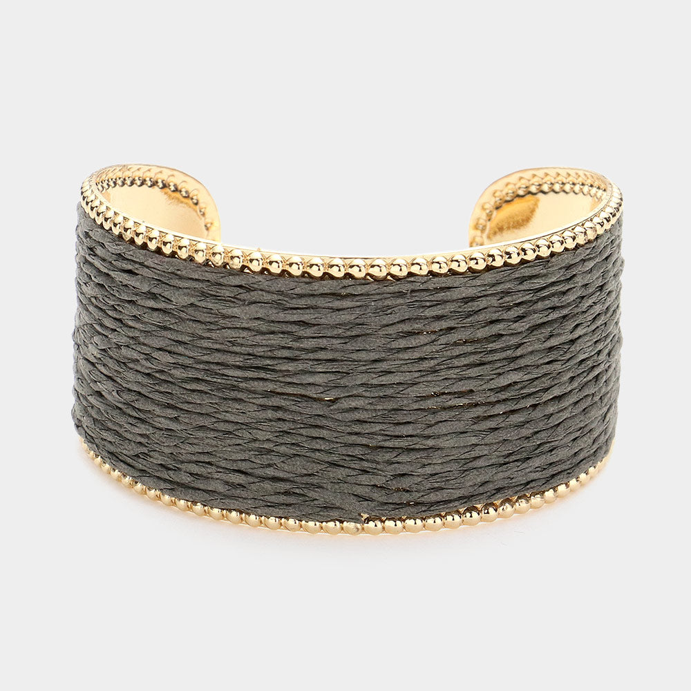 Gray Fun Fashion Raffia Cuff Pageant Bracelet | Gray Fun Fashion Accessories |644051