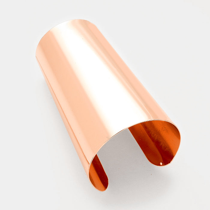 Wide Rose Gold Metal Cuff Bracelet | 331790