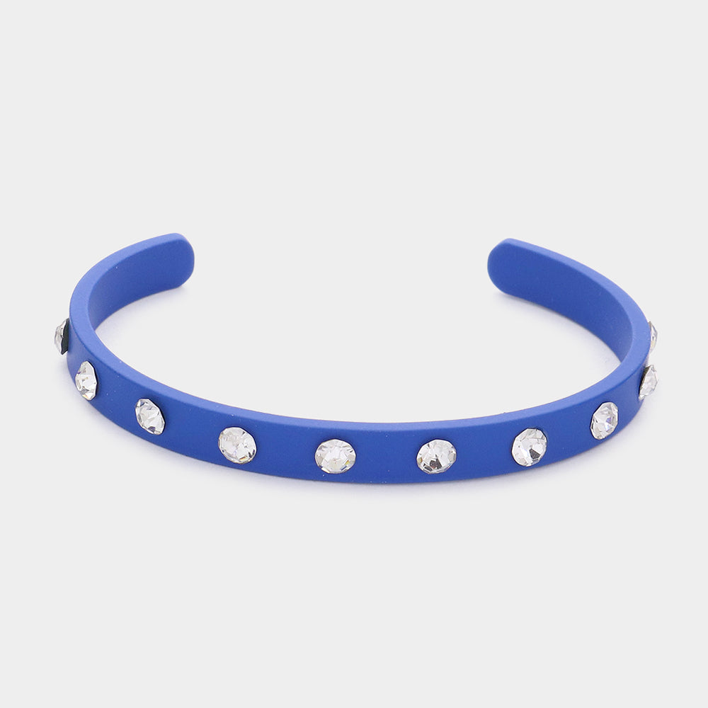 Blue Studded Fun Fashion Cuff Bracelet | Outfit of Choice Jewelry | 590813
