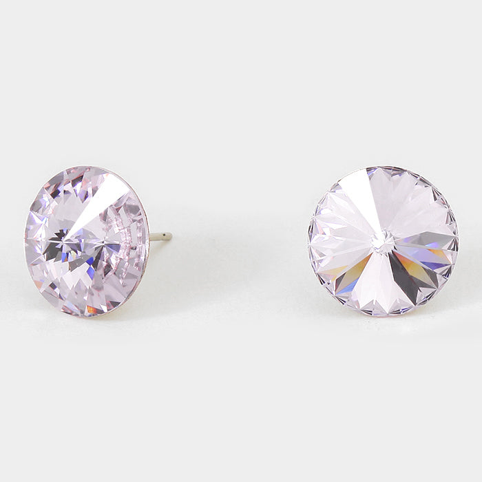 Tanzanite Small Round Crystal Stud Earrings | 15mm = 0.59″ | 291553