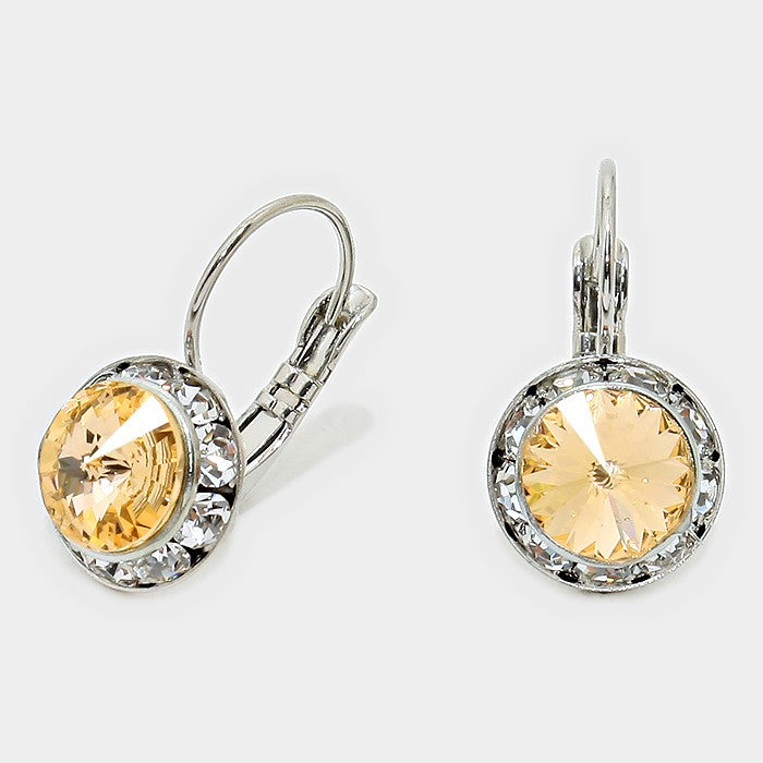 Small Yellow Austrian Crystal Stud Earrings | 0.5″ | 290279