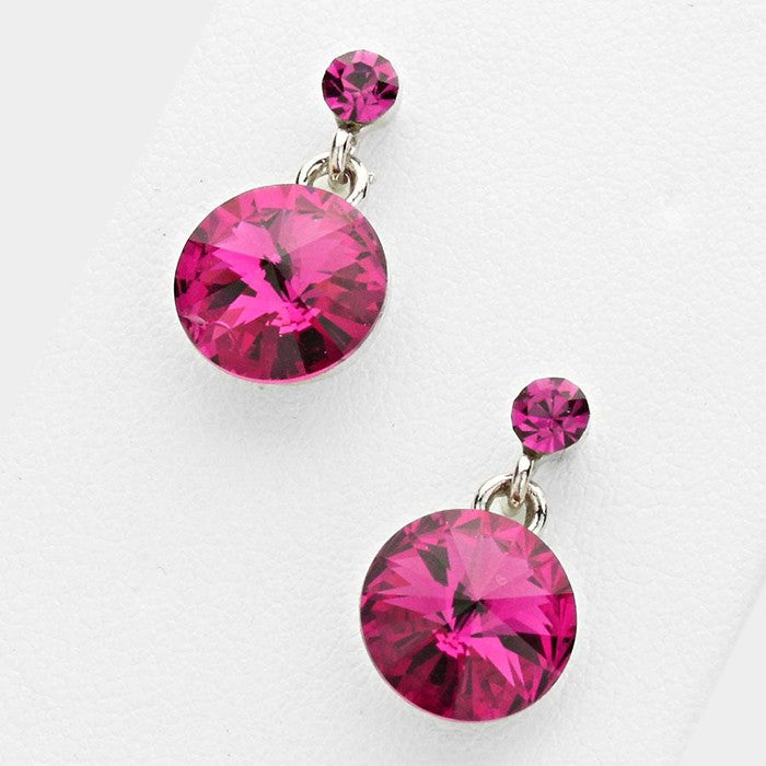 Little Girls Fuchsia Dangle Earrings | 120691