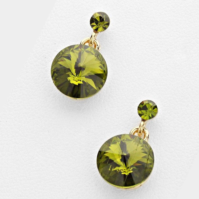 Little Girls Olive Green Dangle Earrings | 120683