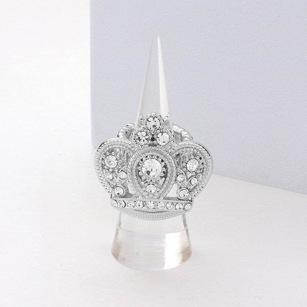 Crystal Embellished Crown Stretch Rings | Crown Products | Bling Products | Bling Jewelry | FR2421