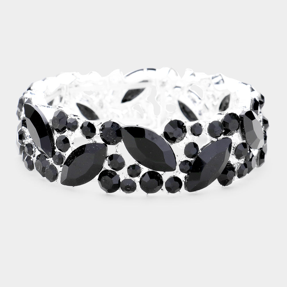 Black Crystal Stretch Bracelet | 436022