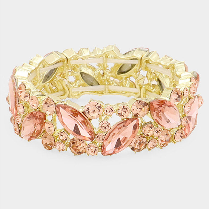 Peach Crystal Stretch Bracelet | 423633